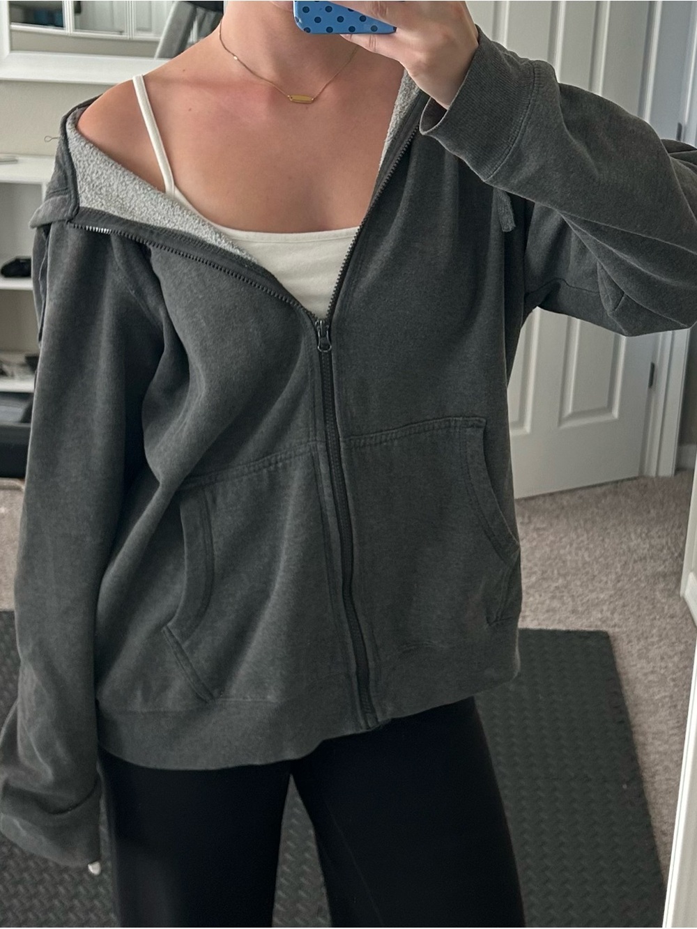 STARTER Washed Charcoal Zip up Hoodie